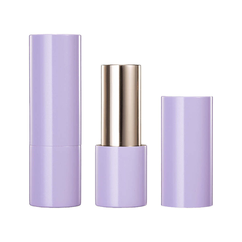 Contenitore per rossetto liscio in metallo a cilindro