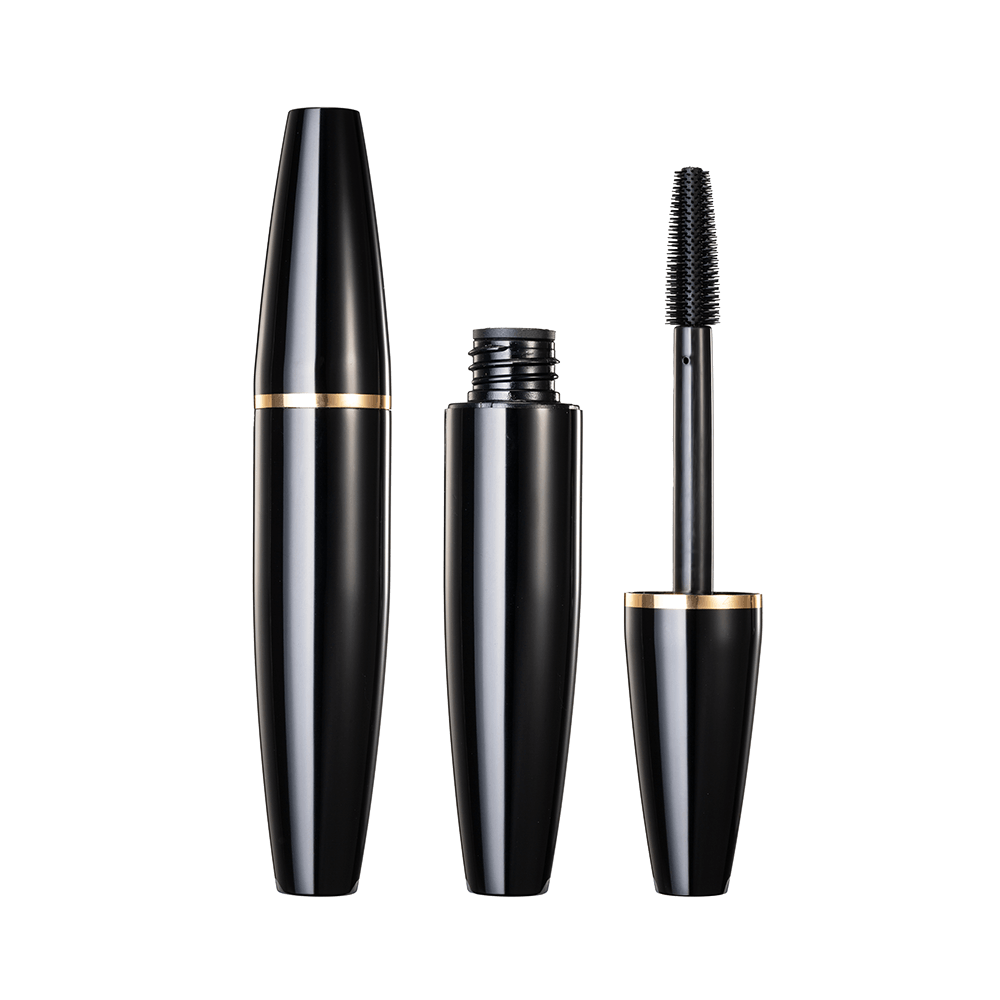 Tubo per mascara in alluminio vuoto nero brillante di grande capacità da 10 ml HM1128
